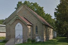 Church entryway off of Huron Street in Clinton